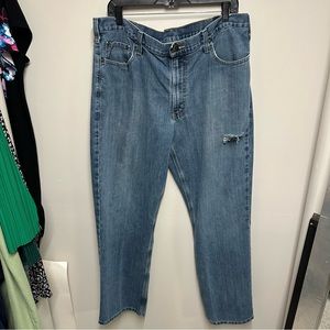 Men's Carhartt Relaxed Fit Distressed Blue Jeans Size 38x32